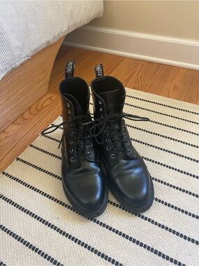 Dr. Martens Black Leather Lace-Up Women's Combat Boots